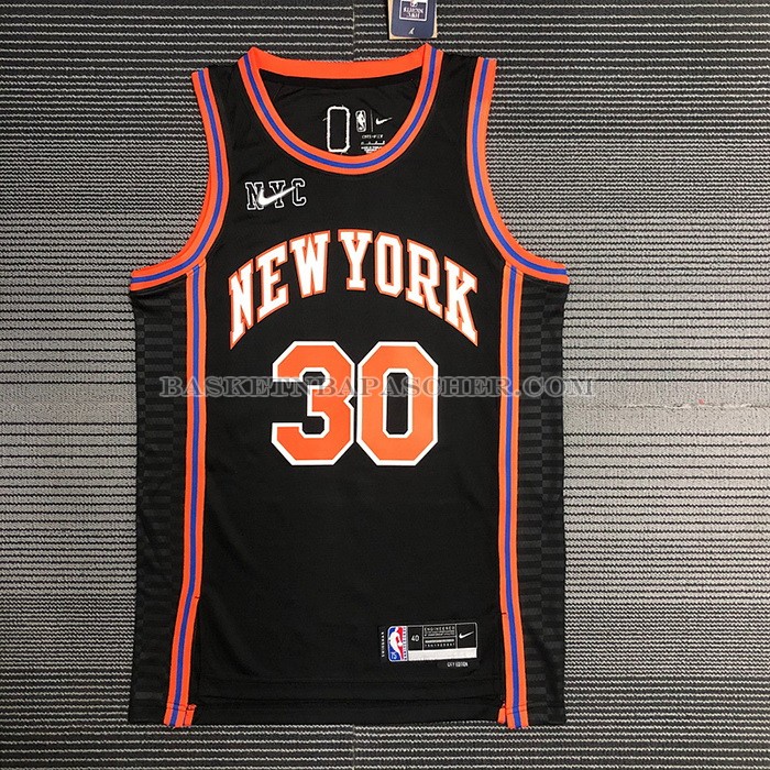 Maillot New York Knicks Julius Randl NO 30 Ville 2021-22 Noir